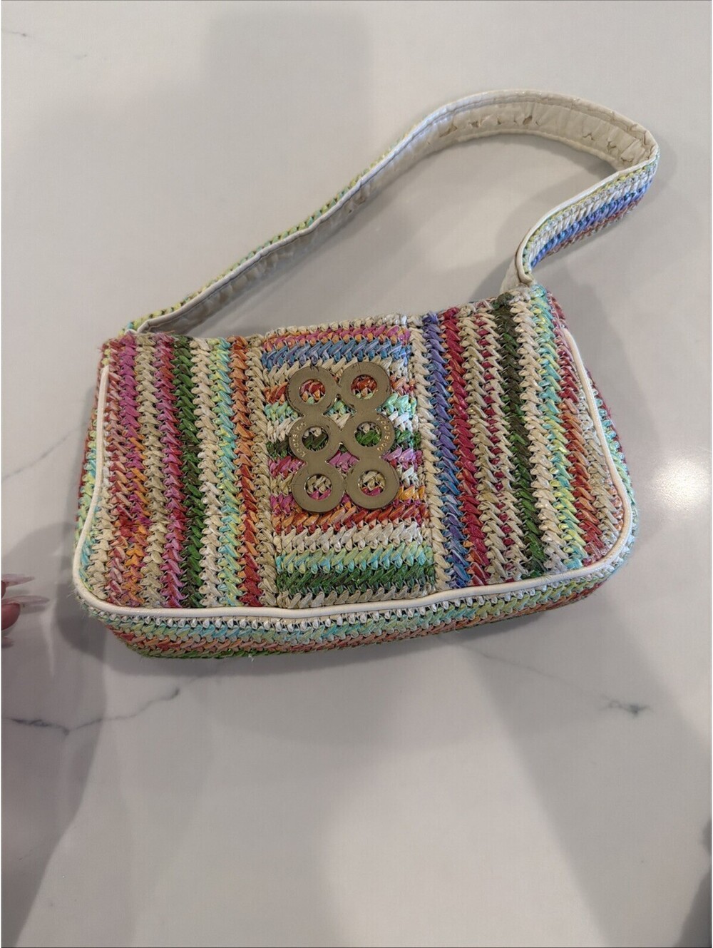 Kooreloo Rainbow Raffia Shoulder Bag AS/is Read Description $391